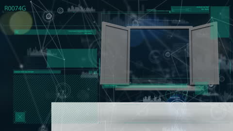 Digital Network with Open Window Symbol