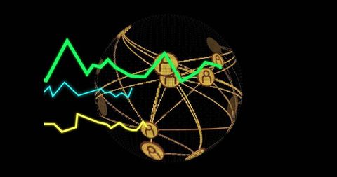 Futuristic Globe and Neon Charts Illustrating Digital Connectivity