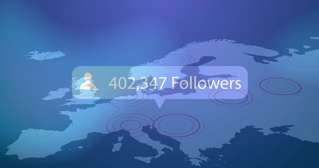 Increasing Social Media Followers on Digital World Map Overlay - Download Free Stock Images Pikwizard.com