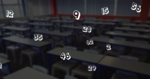 Floating Mathematical Numbers Hovering Over Empty Classroom - Download Free Stock Images Pikwizard.com