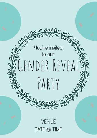 Charming Botanical Gender Reveal Invitation Template - Download Free Stock Templates Pikwizard.com