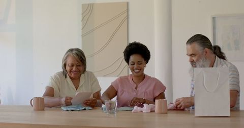 Intergenerational family bonding with smiles and affection