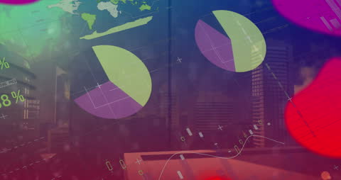 Abstract Business Technology with Data Visualization Elements