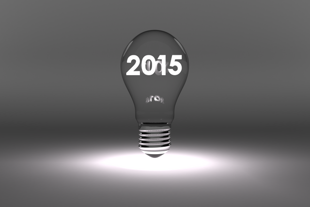 Transparent Bulb with 2015 Text for New Year Celebrations - Download Free Stock Videos Pikwizard.com