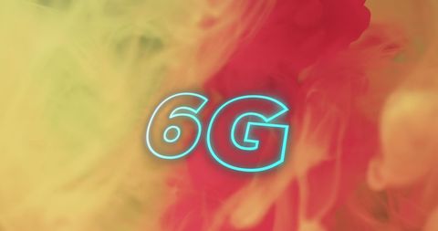 6G Technology Advancements With Abstract Color Background