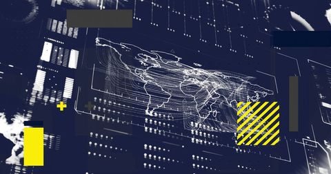 futuristic digital world map with data integration - Download Free Stock Images Pikwizard.com
