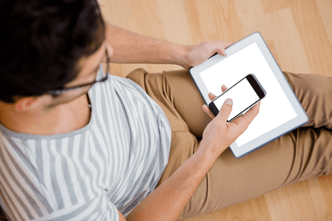Transparent Technology Interaction: Tablet and Smartphone Overhead View - Download Free Stock Videos Pikwizard.com