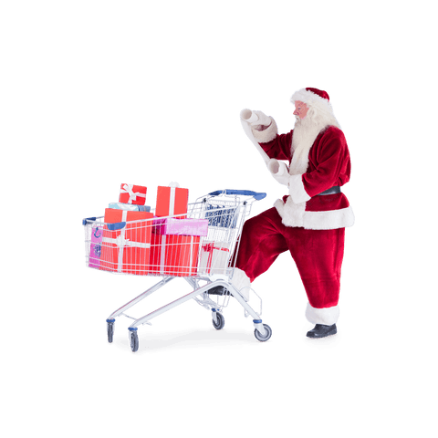 santa claus shopping with cart full of presents on transparent background - Download Free Stock Videos Pikwizard.com
