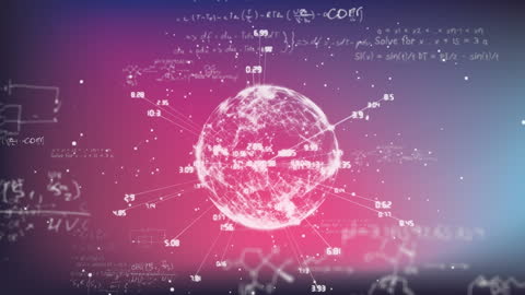 Global Sphere with Mathematical Equations in Digital Space