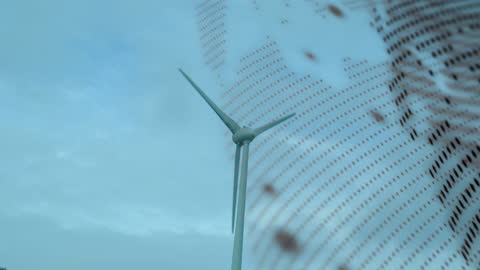 Wind Turbine with Data Visualization Overlay
