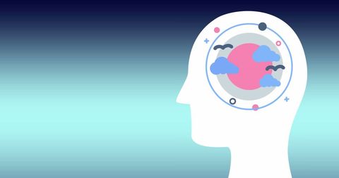 Abstract Head Silhouette with Cognitive Concept Imagery - Download Free Stock Images Pikwizard.com