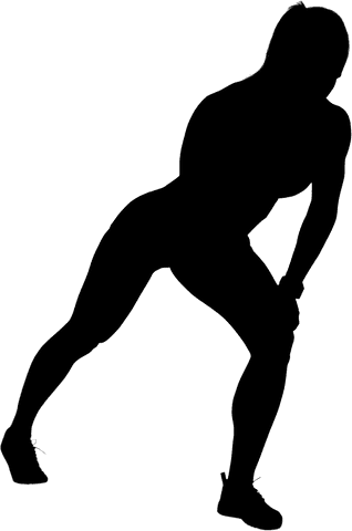 Transparent silhouette of sportswoman exercising