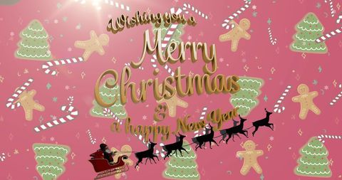 Festive Christmas Card with Santa and Holiday Decorations