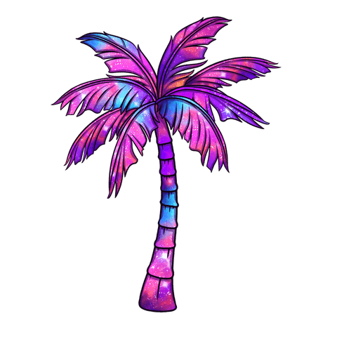 cosmic galaxy palm tree illustration on transparent background - Download Free Stock Videos Pikwizard.com