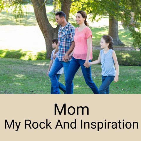 Happy Family Walking Together in Park on Mother's Day