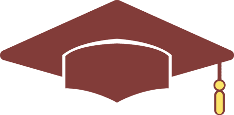 Transparent vector mortarboard cap with yellow tassel