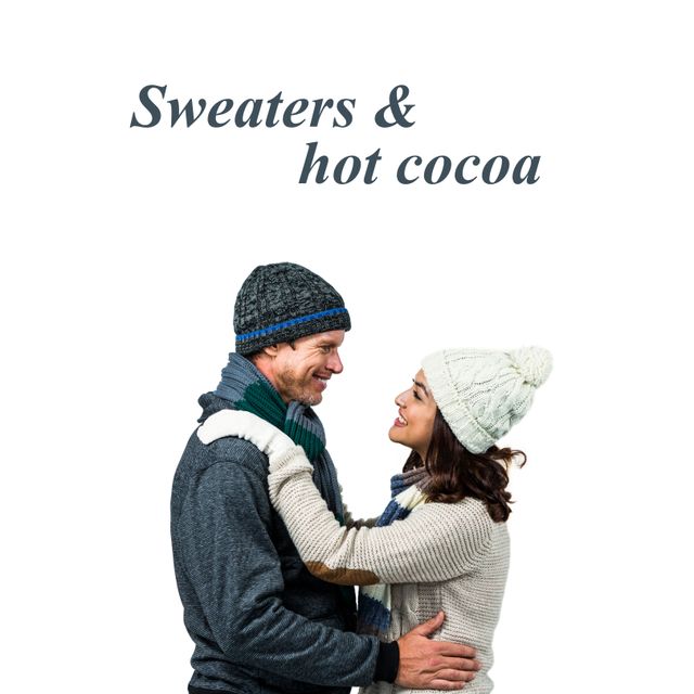 Cozy Winter Couple Enjoys Warm Embrace - Download Free Stock Templates Pikwizard.com