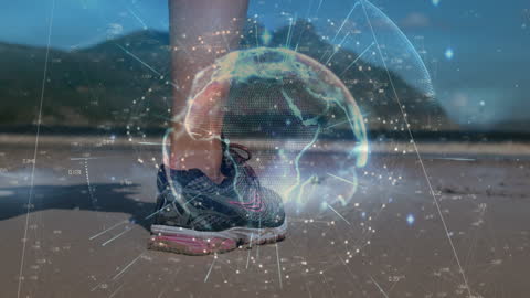 Digital Network Globe Enveloping Outdoor Exercise
