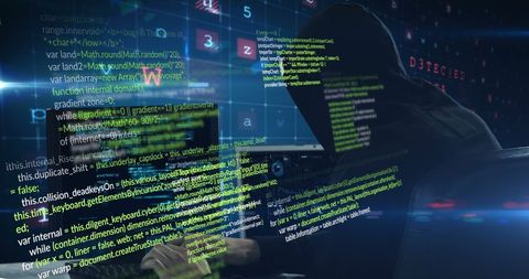 Hacker Coding with Digital Data Interface in Dark Environment - Download Free Stock Images Pikwizard.com
