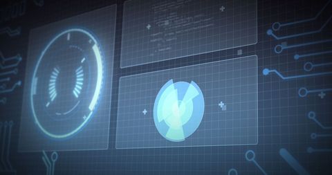Futuristic Digital Interface with Data Processing and Scanning Screens - Download Free Stock Images Pikwizard.com