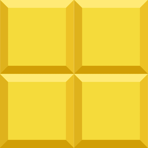 Yellow geometric abstract shape on transparent background png
