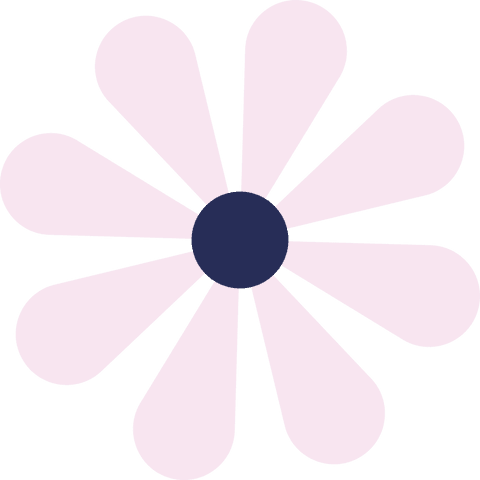 Pastel pink daisy icon on transparent background