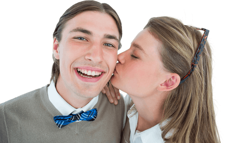 Playful Hipster Couple with Happy Expressions Transparent Design - Download Free Stock Videos Pikwizard.com