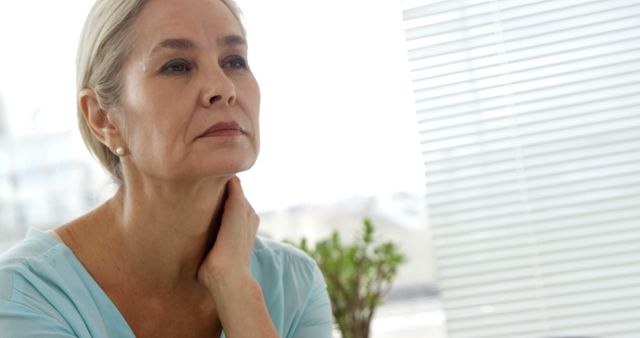 Senior Woman Contemplating at Home - Download Free Stock Images Pikwizard.com