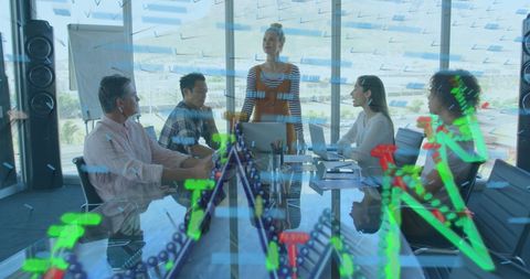 Business Team Collaborating with Digital Interface - Download Free Stock Images Pikwizard.com