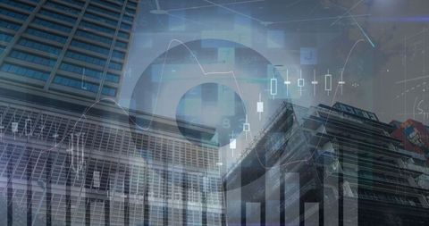 financial data overlay on modern cityscape concept - Download Free Stock Images Pikwizard.com