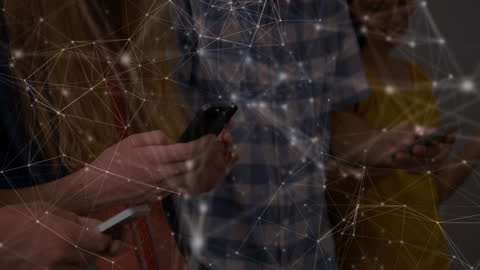 Abstract Network Connections Over Smartphone Users