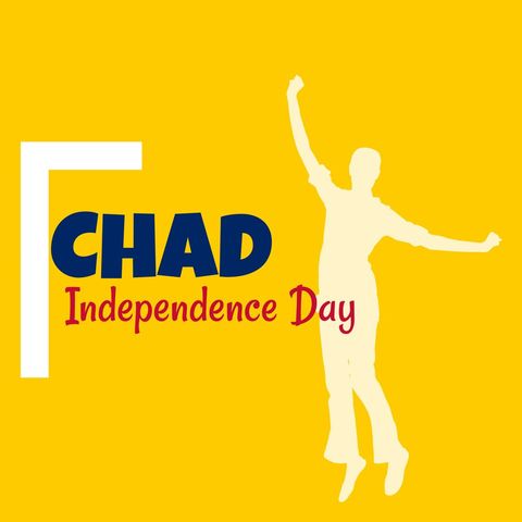 celebratory silhouette for chad independence day on vibrant yellow - Download Free Stock Templates Pikwizard.com