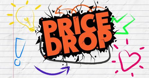 Retro Price Drop Advertisement on Ruled Paper Background - Download Free Stock Images Pikwizard.com
