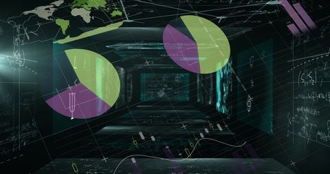 Abstract Data Visualization with Mathematical Equations and Charts - Download Free Stock Images Pikwizard.com