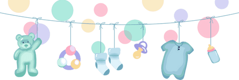 baby accessories hanging with pastel colors on transparent background - Download Free Stock Videos Pikwizard.com