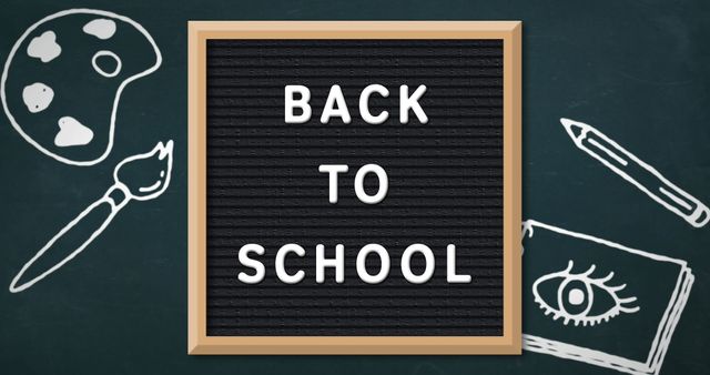 Back to School Letter Board with Education Icons - Download Free Stock Images Pikwizard.com