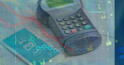 Digital Payment Processing with Analytics Overlay - Download Free Stock Images Pikwizard.com
