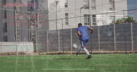 Digital Interface Analyzing Football Player on Field