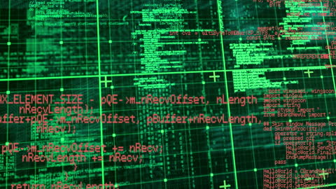 Futuristic Data Processing Display with Digital Interfaces