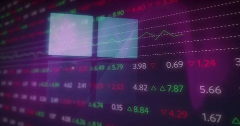 Digital Display of Trading Data with Graphs and Figures - Download Free Stock Images Pikwizard.com
