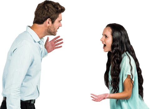 transparent arguing couple standing facing each other - Download Free Stock Videos Pikwizard.com