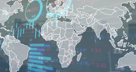 Animated World Map Overlay with Data Visualization in Action