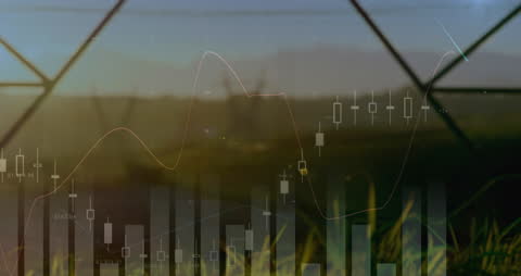 Financial Growth Graphs Overlaid on Energy Infrastructure