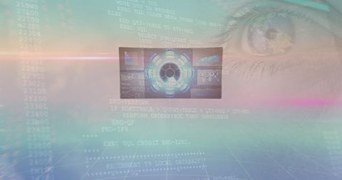 Digital Eye and Data Integration with AI Interface Overlay - Download Free Stock Images Pikwizard.com