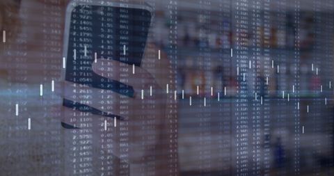 Modern woman engaging with digital interface and mobile technology