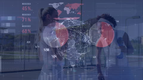 Tennis Players and Global Data Interface Concept