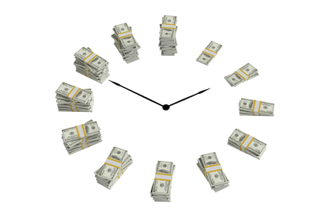 transparent conceptual clock made from cash stacks - Download Free Stock Videos Pikwizard.com