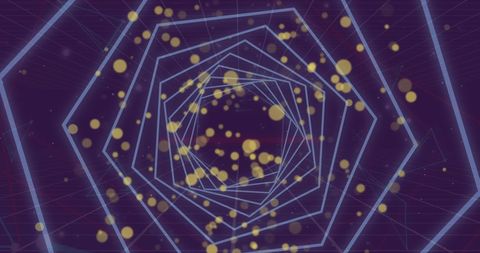 Futuristic Hexagonal Tunnel with Floating Yellow Light Spheres - Download Free Stock Images Pikwizard.com