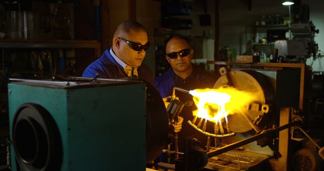 Two Engineers Conducting Fire Test in Industrial Laboratory - Download Free Stock Images Pikwizard.com