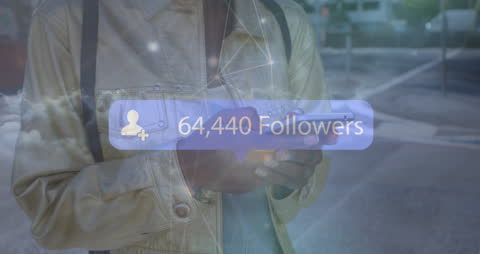 Social Media Growth Concept with Follower Count Overlay